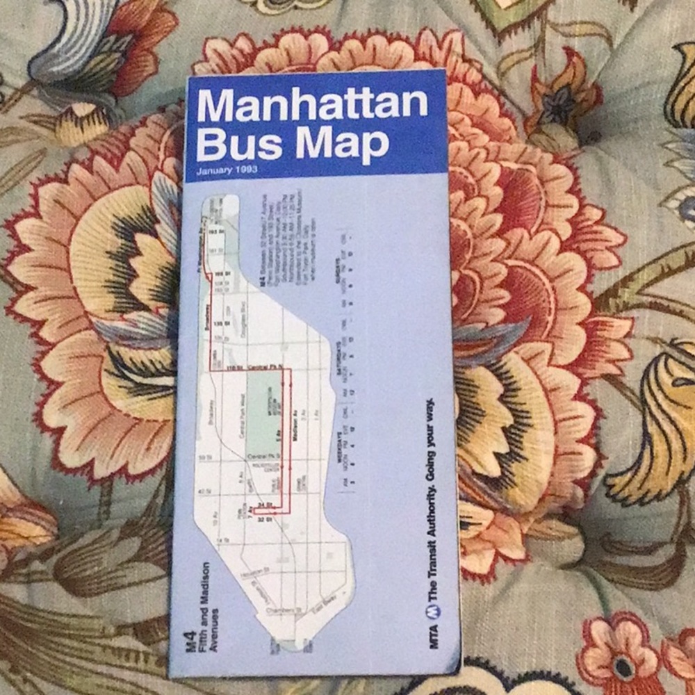 1993 NYCTA  MANHATTAN BUS MAP MTA NYC NEW YORK CITY TRANSIT AUTHORITY NY